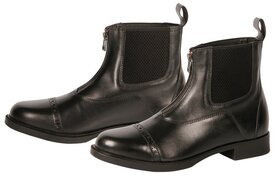 Lederen jodhpur Zipper Hickstead zwart.