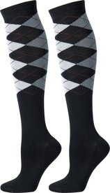 Kousen argyle black/grey/white 