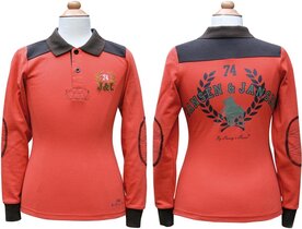 Longsleeve Ys orange/brown 116.