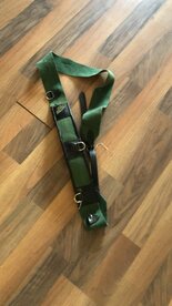 Longeersingel katoen/leder Groen.