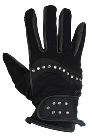 Handschoen Bling Red Horse black.