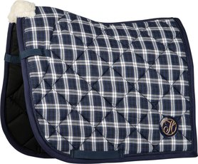 Zadeldek geruit navy/white FDR.