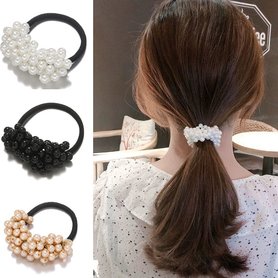 Haarelastiek pearl met parels (2 kleuren).