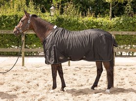 Highliner staldeken fleece gevoerd black.