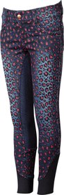 Rijbroek LouLou Leopard denim full grip.