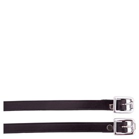 Lederen sporenriempjes zwart.