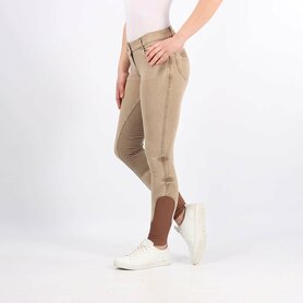 Rijbroek Crete Full denim Grip bruin 34.