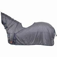 Vliegenuitrijdeken + hals en zadeluitsparing antraciet.