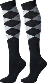 Kousen argyle black/grey/white 