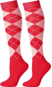 Kousen argyle pink/white.