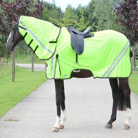 Vliegenuitrijdeken QHP reflective afneembare hals 175.