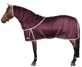 Vliegendeken met hals 185cm. brown.