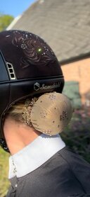 Haarnetje beige flower crystal.