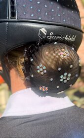 Haarnetje black holo flower crystal.