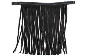 Vliegenfrontriem leder/suede black.