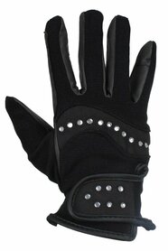 Handschoen Bling Red Horse black.