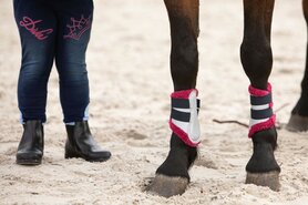 Beenbeschermers Flextrainer Diva Stella zilver/pink.