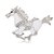 Plastronspeld Galopping horse pink rhinestone.
