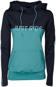 Hoodie Just Ride turquoise/navy.