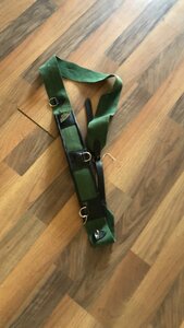 Longeersingel katoen/leder Groen.