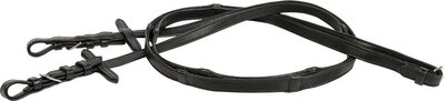 Teugels, soft leder met stops, zwart