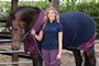 Halsterset Denici Cavalli FUR navy/rosegold Cob._