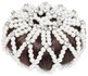 knotnet met parels/glitters Zwart._
